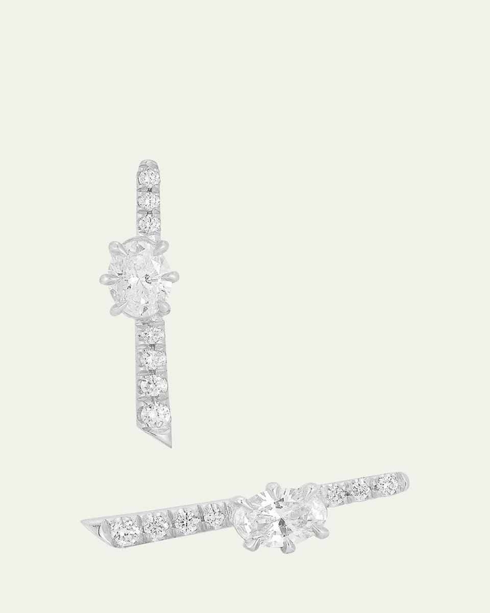 18K White Gold Rae Diamond Pave Stud Earrings